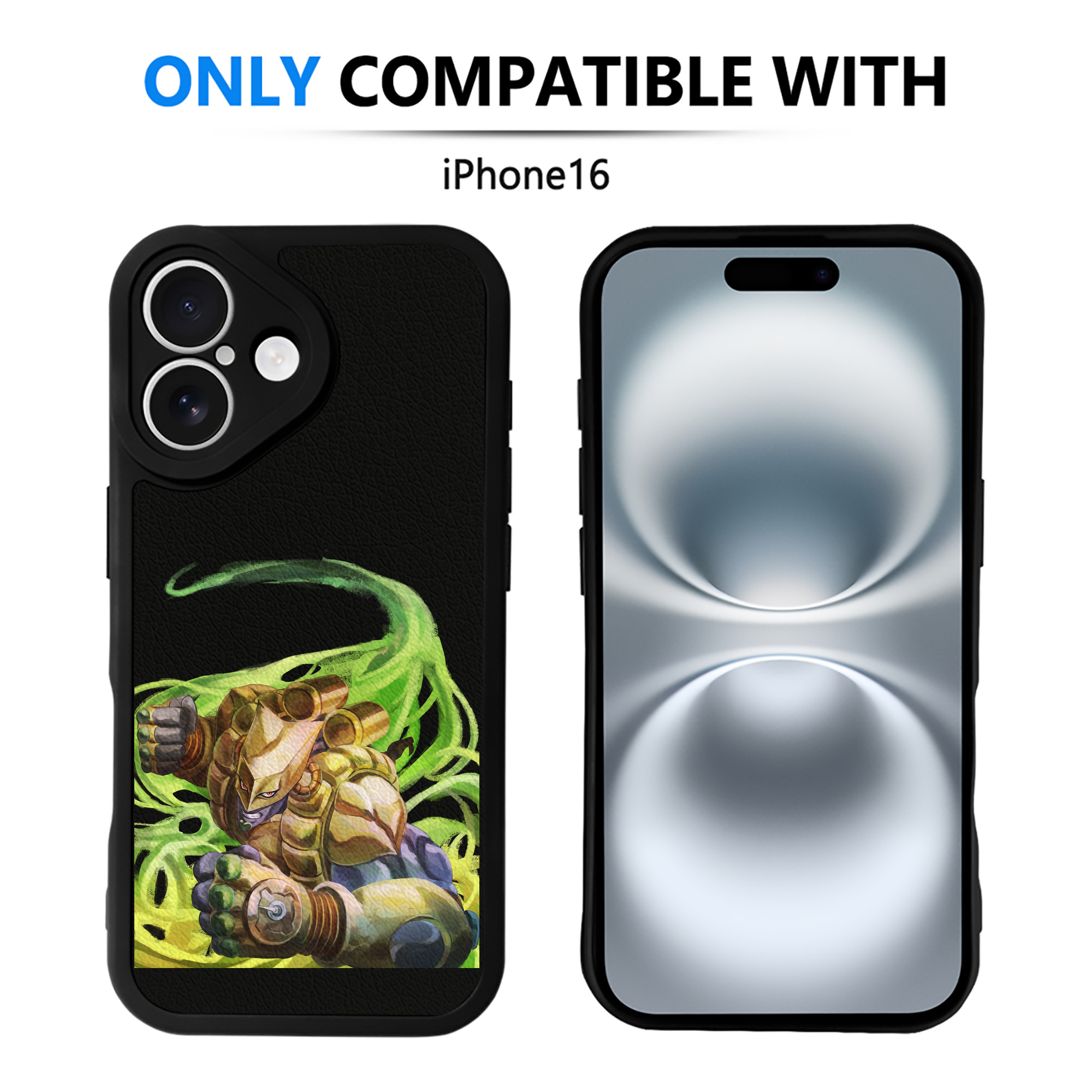 （画像用） ジョジョの奇妙な冒険 ディオ?ブランドー JoJo's Bizarre Adventure Dio Brando 【iPhone 16シリーズ対応】シリコンスマホケース（レザー調） 材質：シリコン